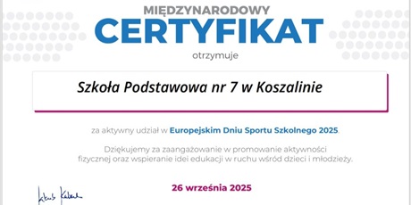 Aktywna przerwa w naszej szkole z okazji Europejskiego Dnia Sportu Szkolnego