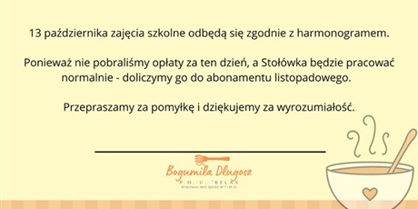 Komunikat stołówki 