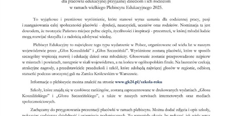 Nominacje w Plebiscycie Edukacyjnym 2025