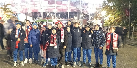 Piłkarze na meczu reprezentacji Polski