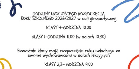 Rozpoczęcie roku szkolnego 2026/2027