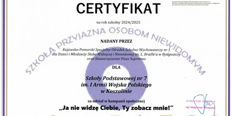 Szkoła przyjazna osobom niewidomym 