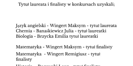Wyniki Konkursów Kuratoryjnych