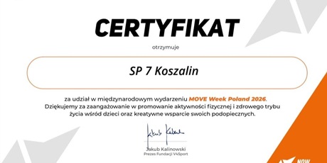 Zdobyliśmy certyfikat MOVE Week Poland