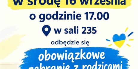 Zebranie rodziców uczniów z Ukrainy