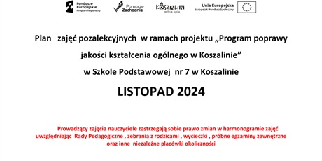 Projekt „Program poprawy jakości kształcenia ogólnego w Koszalinie”