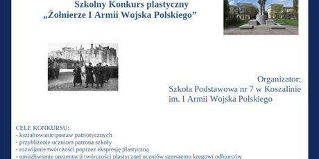Szkolny Konkurs Plastyczny pt. "Żołnierze I Armii Wojska Polskiego"